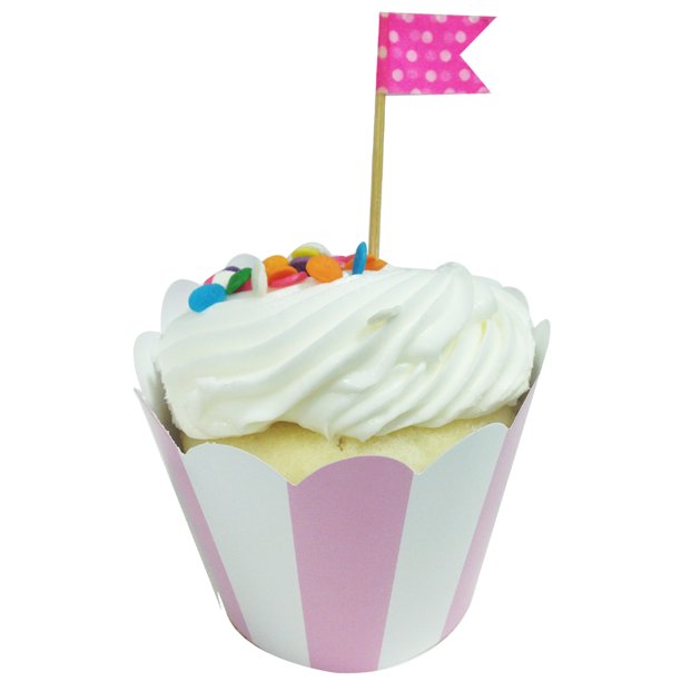 Wrapables® Standard Size Striped Cupcake Wrappers (Set of 20), Pink