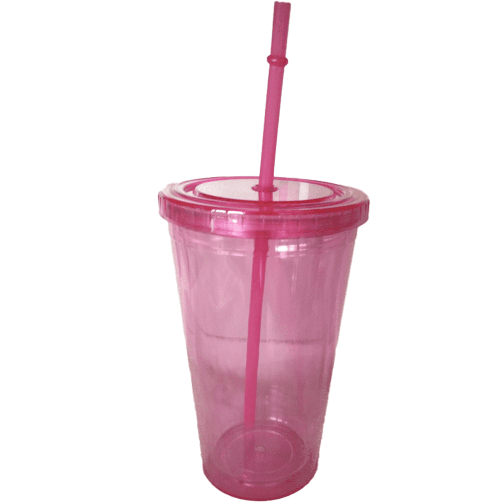 Double Wall Tumbler with And Straw, Plastic Tumbler Cups, Reusable Iced