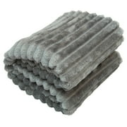 Flannel Fuzzy Toddler Blanket Ultra Fluffy Warm Soft Baby Plush Blanket 30"x40", Grey