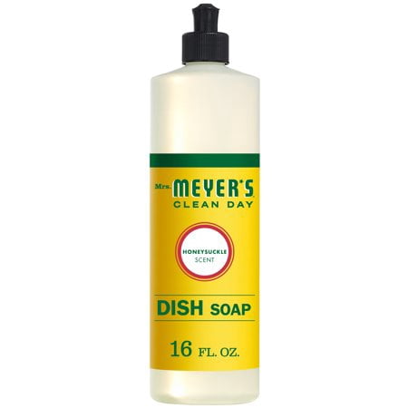 (3 Pack) Mrs. Meyer's Clean Day Liquid Dish Soap, Honeysuckle, 16 fl (Best Dish Soap For Sensitive Skin)