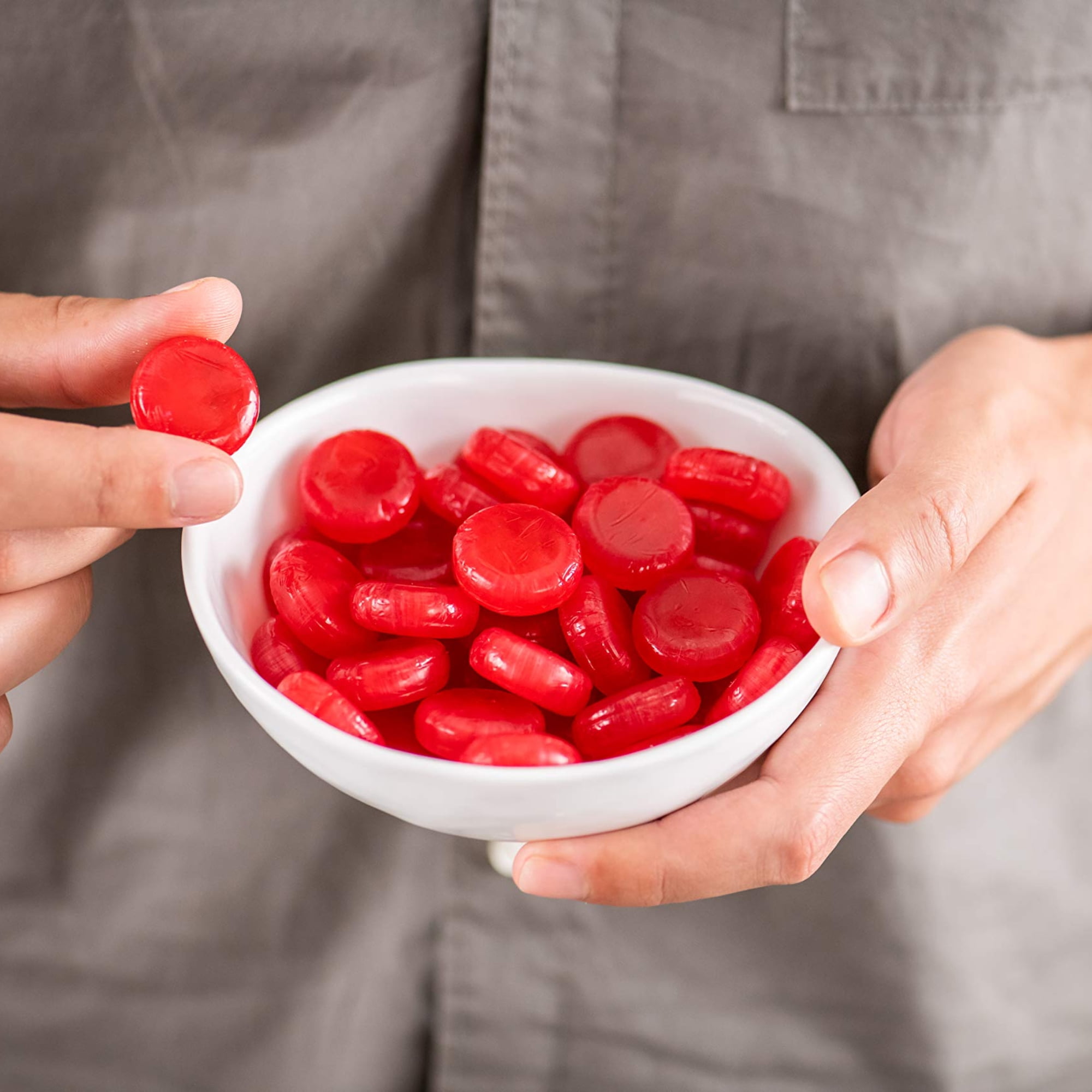 Coastal Bay Confections Cinnamon Flavored Hard Candy Red Individually Wrapped Wrapper Discs Candies for Home Office Candy Bowl Travel Picnic Movie Nights Birthday Holiday Party Favor 10 oz. Pack of 6