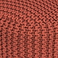 thumbnail image 6 of Pemberly Row Traditional Boho Round Fabric Knitted Pouf in Orange, 6 of 9