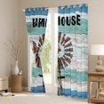 thumbnail image 3 of Farmhouse 30%-50% Blackout Curtains Teens Rustic Windmill Curtains & Drapes 42Wx90L, Woodland Cabin Curtains Tribal Southern Cross Window Curtains Rustic Room Decor - Teal Blue, 3 of 6