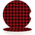 thumbnail image 1 of FMSHPON Pastoral Style Black and Red Checked Plaid Set of 6 Car Coaster for Drinks, Absorbent Ceramic Stone Coasters Cup Mat with Cork Base for Home Kitchen Room Coffee Table Bar Decor, 1 of 5