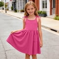 thumbnail image 2 of BCSIOAOI Toddler Girls Dress,Tie Shoulder Sleeveless A-Line Casual Dress with Pockets Hot Pink 2-3t, 2 of 9