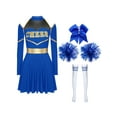 thumbnail image 3 of iiniim Uniforme Sportif de Cheerleading Classique de Lycée pour Femmes Cheerio Robe Fantaisie Bleu Royal B m, 3 of 7