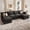 Black, variant on DoMaDing U Shaped Modular Sectional Sofa, 116" Couch with Movable Ottoman, Comfy Chenille Sofa with Pillows for Living Room, Sturdy Frame, Dark Gray
