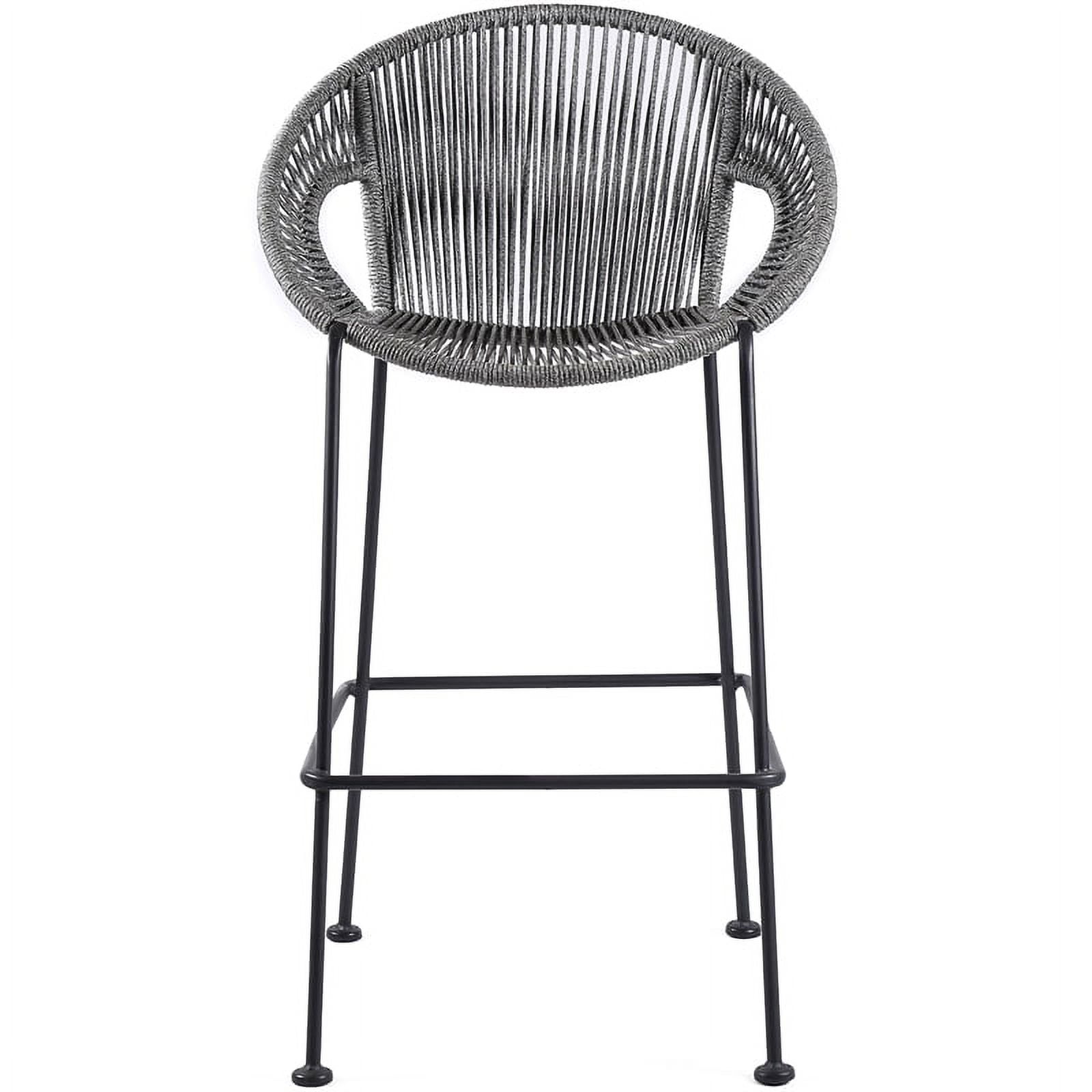 Acapulco 30" Indoor Outdoor Steel Bar Stool with Gray Rope