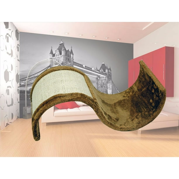 7" High Pet Cat Scratch and Slide Wave Scratcher for Cats Kittens