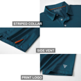 thumbnail image 4 of Men's Golf Polo Shirts Short Sleeve Striped Performance Moisture Wicking Dry Fit Golf Shirts for Men, 4 of 6