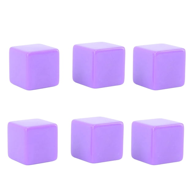 6PCS Blank Cubes,DIY Unfinished Blocks Teaching Party Puzzle 6 Sided Plastic Cubes
