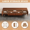 thumbnail image 2 of 78.7" Brown Walnut Finish TV Stand, Mid Century Modern Entertainment Center with 2 Cabinet and 2 Drawers, Media Console and Modern TV Console Table, For Living Room and Bedroom, 2 of 11