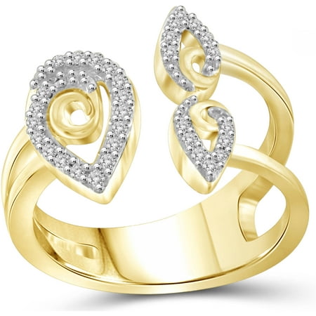 JewelersClub 1/7 Carat T.W. White Diamond 14kt Gold Over Silver Pear Shape Spilt Shank Ring