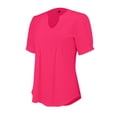 thumbnail image 7 of T Shirts For Women Womens Tops V Neck Tops Puff Short Sleeve T Shirt Pleated Floral Printed Tunic Blouse Shirts, 7 of 7