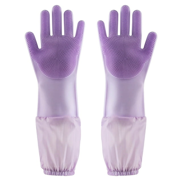 Fiudx Guantes de Silicona para Lavar Platos, Resistentes a Arañazos, Flexibles y Duraderos, Herramienta de Limpieza Multiusos, Ideales para La Cocina, El Coche y Mantas, Tamaño 44 X 17 Cm.