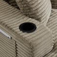 thumbnail image 5 of VEPXXP 66" Oversized Chaise Lounge Chair, Boneless Corduroy Lounge Chair with Cup Holders Side Pockets Pillows, Cozy Reading Sofa Bed Sleeper Couch for Living Room, No Assembly, Camel, 5 of 9