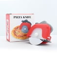 thumbnail image 4 of Pizza de pizza de acero inoxidable CHOPPER Reutilizable Pastel Slicer Blanco Blanco Herramienta de corte Cocina Panadería Bakery Restaurantes Chef Regalos Red Irene Inevent HA047873-01B, 4 of 7