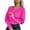 Hot Pink, variant on Womens Trendy Casual Comfy Sweatshirts Fall Winter Blouses for Women Ladies' Casual Long Sleeved Solid Color V-neck Button Up Top/shirt