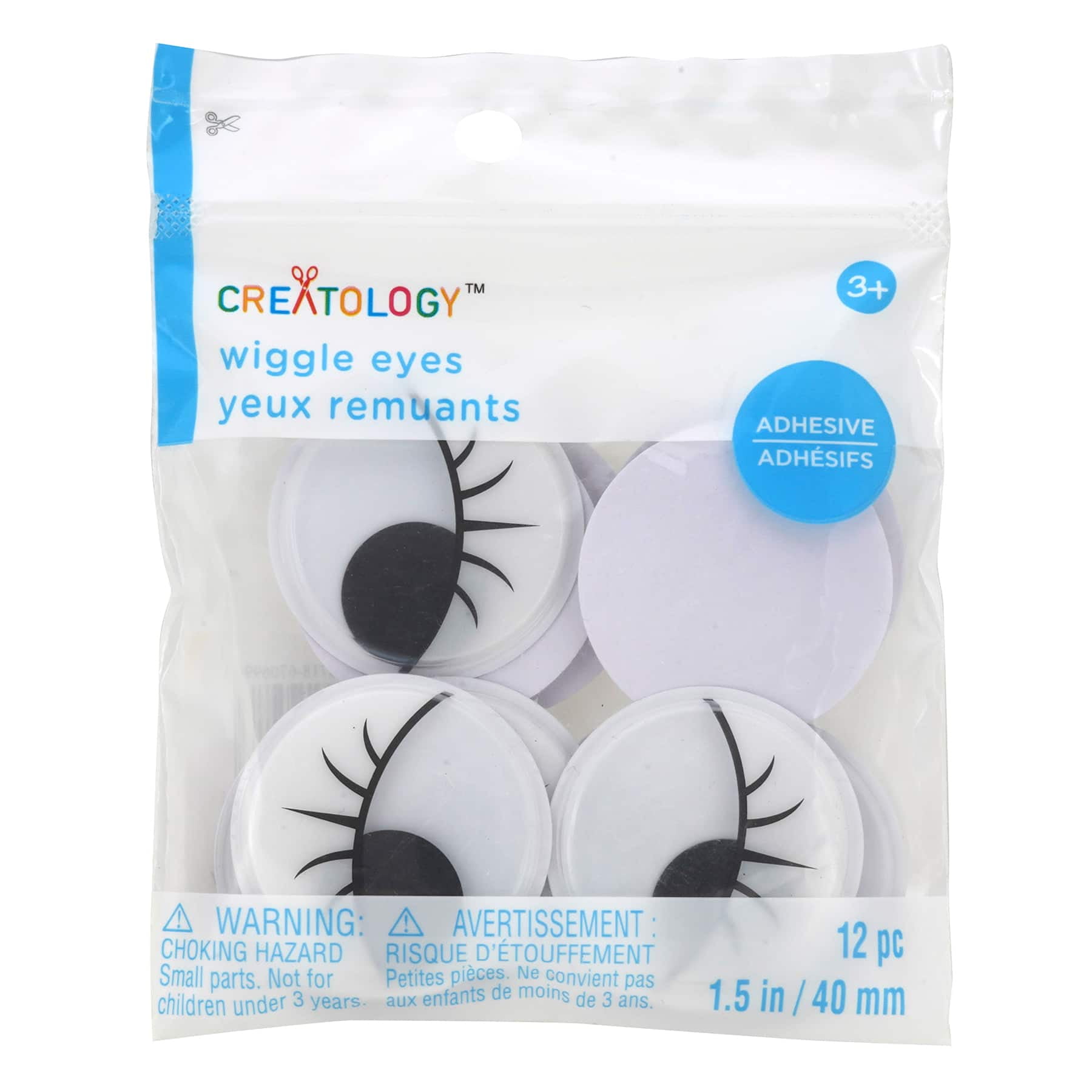 12 Packs: 12 ct. (144 total) 40mm Lash Adhesive Wiggle Eyes by Creatology