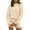 Beige 01, variant on Going Out Tops for Women Striped 2 Piece Loungewear Set, Crew Neck Long Sleeve Loose Top & High Waist Drawstring Wide Leg Shorts, Ribbed Knit Matching Co-ord Matching Sets Women Clothing