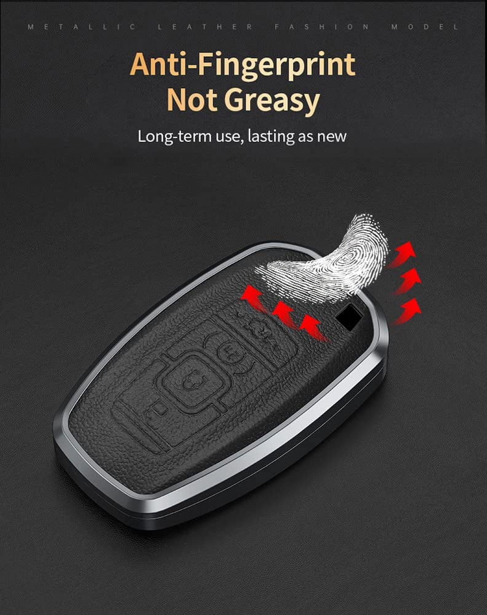4 Button Key Fob Cover for Lincoln Continental MKC MKZ 2019 2018 2017 Navigator Aviator 2021 Keyless Entry Keychain Holder Full Protection Leather Key Fob Case