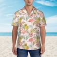 thumbnail image 4 of Haiem Tropical Pink Flamingo Pineapple Printed Hawaiian Shirt for Men - Men’s Casual Beach Summer Shirts - Stretch Fabric with Modern Fit-XX-Large, 4 of 9