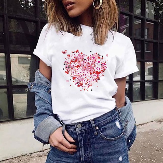Pntutb mujeres bicicleta amor camiseta verano Casual tops coreano Harajuku estilo gráfico tops Pntutb Pntutb-2915