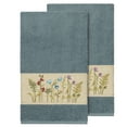 thumbnail image 2 of Authentic Hotel and Spa  Teal Blue Turkish Cotton Wildflowers Embroidered Bath Towels (Set of 2), 2 of 3