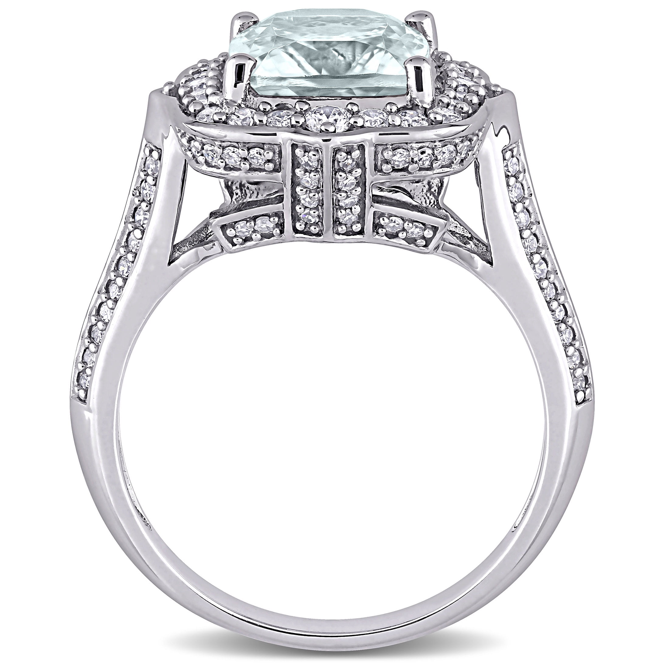 Everly Women's Aquamarine 14k White Gold Ring