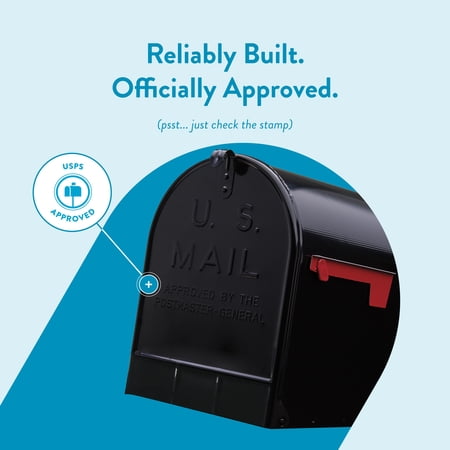 ARCHITECTURAL MAILBOXES STANLEY GALVANIZED STEEL, EXTRA LARGE, POST-MOUNT MAILBOX IN BLACK