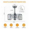 thumbnail image 3 of Ceiling Fan with Light 18in Invisible Fandelier Crystal Chandelier Fan with Remote Control Modern for Living Room Bedroom Dining Room, 3 of 10