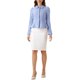 thumbnail image 2 of INSPIRAR CHIC Blazers de Oficina Elegantes para Mujeres con Cuello Peter Pan, Mangas Largas, Dobladillo Volante, Abotonado Simple, Color Azul Claro M, 2 of 6