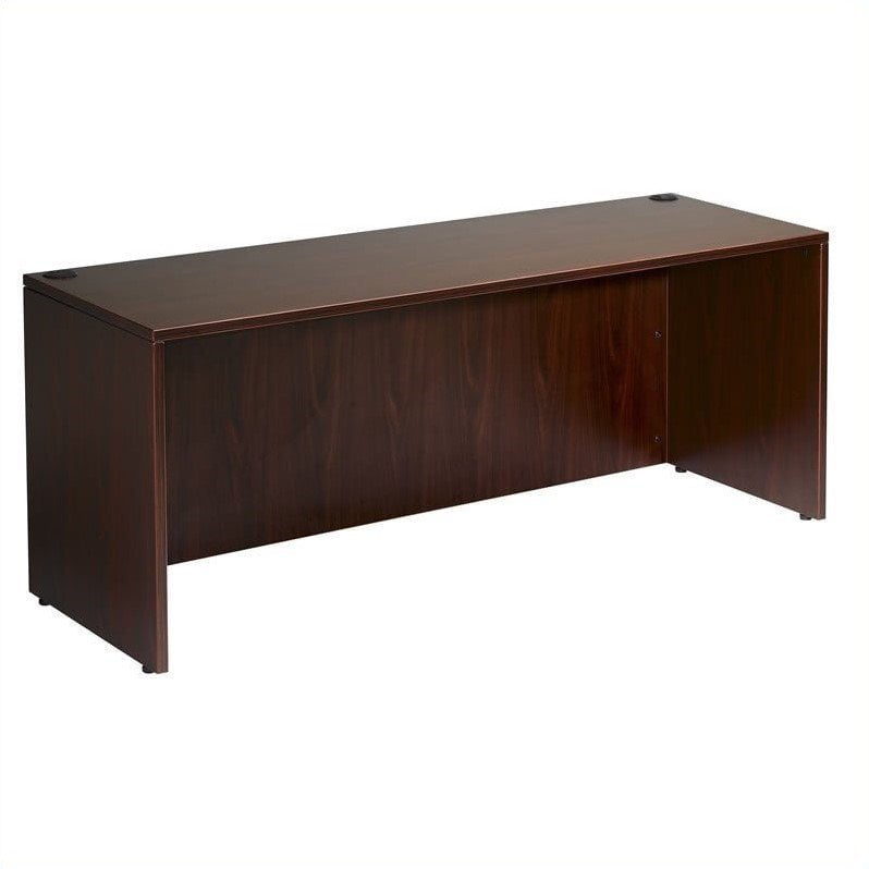 Boss Office Products Cherry 48 Inch Desk Shell Walmart Com