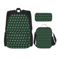 thumbnail image 1 of Disketp Green Buffalo Plaid Merry Christmas Mochila Estampada de Gran Capacidad con Lonchera y Estuche, Set de 3 Piezas para Estudiantes, 1 of 7