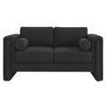 thumbnail image 5 of Loveseat Sofa Couch, Black, Fabric, Living Kitchen Cafe Bistro Hospitality Restaurant, Modern Contemporary HB34798, 5 of 9