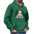 thumbnail image 2 of Aimik Mens Hoodies Pullover Lightweight Hooded Sweatshirts Santa Print Graphic Hoodie Tops Workout Athletic Blouse Clothing-Green XXL, 2 of 5
