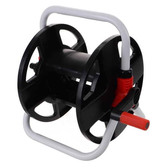 PTOOTP Water Hose Reel Storage Rack with Metal Frame and Easy Wall Mount for Garden and Outdoor Use