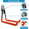thumbnail image 3 of Garage Storage Utility Hooks，Garage Garden Tool Organizer，Steel Wall Mount Hooks, Large Garden U Hooks （2 Pack）, 3 of 13