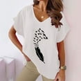 thumbnail image 2 of cfhntfmh Summer Tops for Women Short Sleeve V Neck Cotton Linen T Shirts Printed Casual Loose Blouses Fashion Outfits, 2 of 6