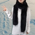 thumbnail image 4 of Jiibva Faux Turkey Feather Plush Warm Scarf Solid Color Thickened Scarf Soft Touch Scarves Wraps Long Scarf Accessories for Women, 4 of 7