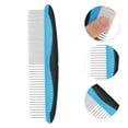 thumbnail image 3 of Unique Bargains 1 Pc Durable Straight Row Pet Grooming Brush for Pet 7.2"x1.85" Black Blue, 3 of 6
