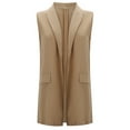 thumbnail image 4 of Tanghaowl Womens Vests Lightweight, Women Fashion Long Buckle Casual Temperament Sleeveless Riding Heart Vest Outerwear Khaki L, 4 of 6