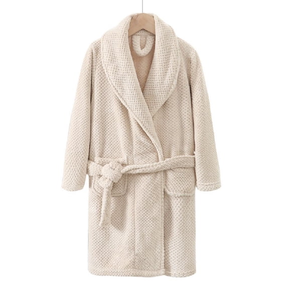 KYAIGUO 5-15T Kids Flannel Bathrobe for Girls Boys Pajamas Robe Sleepwear Toddler Soft Cotton Bath Towel with Belt