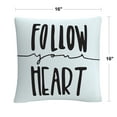 thumbnail image 2 of Typographic Follow Your Heart By Abc 16 X 16 Decorative Throw Pillow, 2 of 4