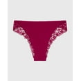 thumbnail image 4 of Mini Cheeky Cotton Panty With Lace Trim in Plum Rose, 4 of 5