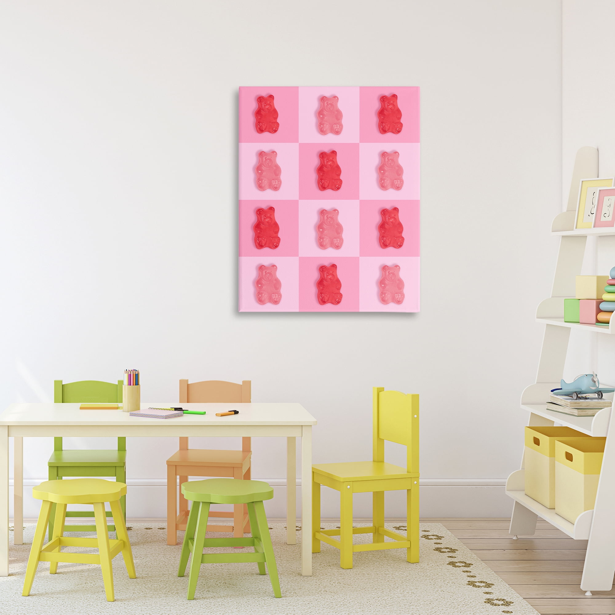 Stupell Industries Pink & Red Candy Bears Canvas Wall Art, design by LISH Creative