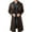 w93# Brown101, variant on Wuxian Men Long Leather Jacket Turndown Collar Waterproof Long Sleeve Full Zip Up Trench Coat Windbreaker Outerwear Autumn Winter Casual Overcoat Streetwear,Brown,L
