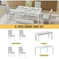 thumbnail image 4 of ZIVACATE 6-Piece Solid Wood Dining Table Set, Including 1 Dining Table, 4 Upholstered Chairs and 1 Bench, Wooden Legs Dining Table Set for Dining Room, Kitchen, Restaurant, White Diamond, 4 of 12