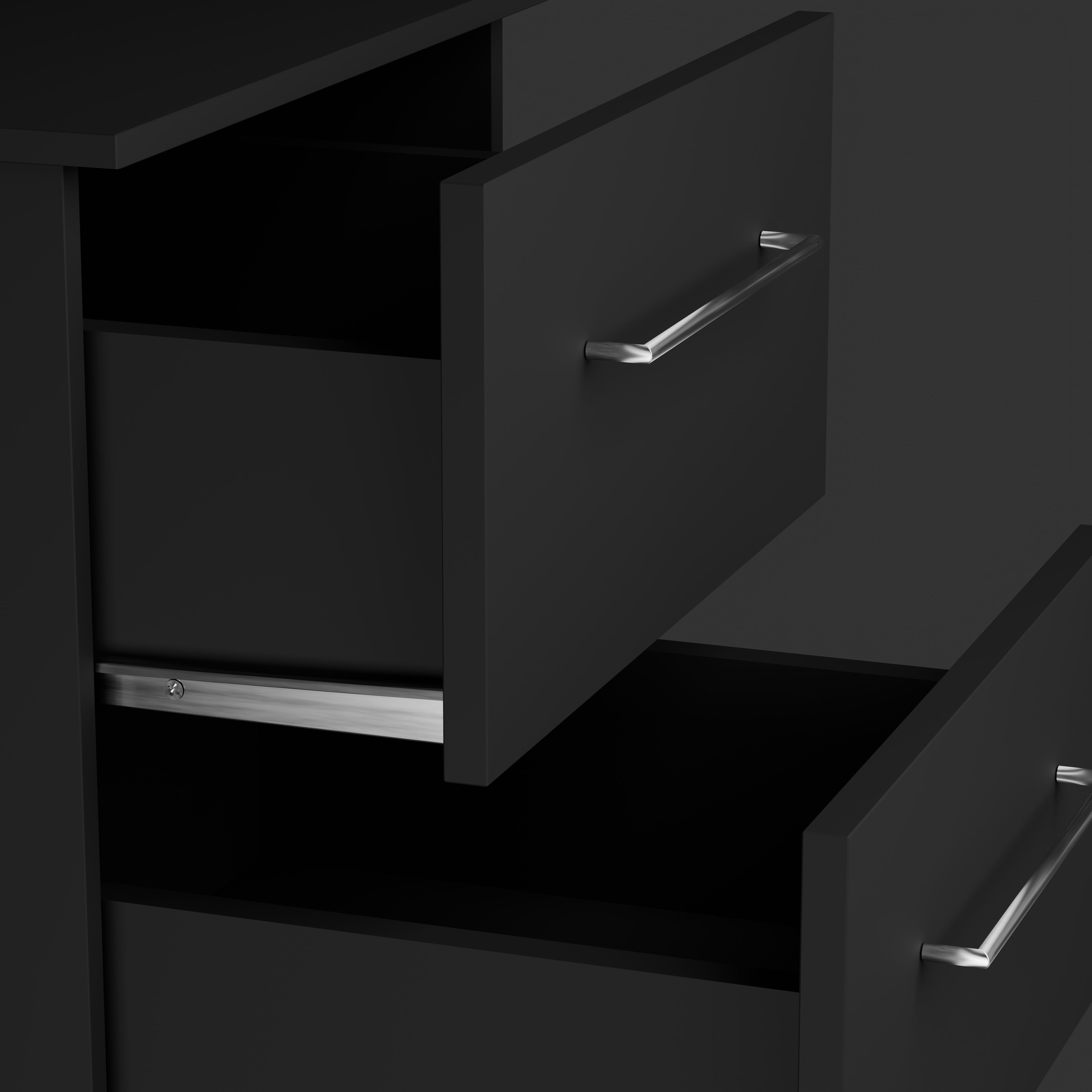 Kappesberg Jolyne 2-Drawer Nightstand Set of 2, Modern Black Bedroom Storage - for Adults and Teens
