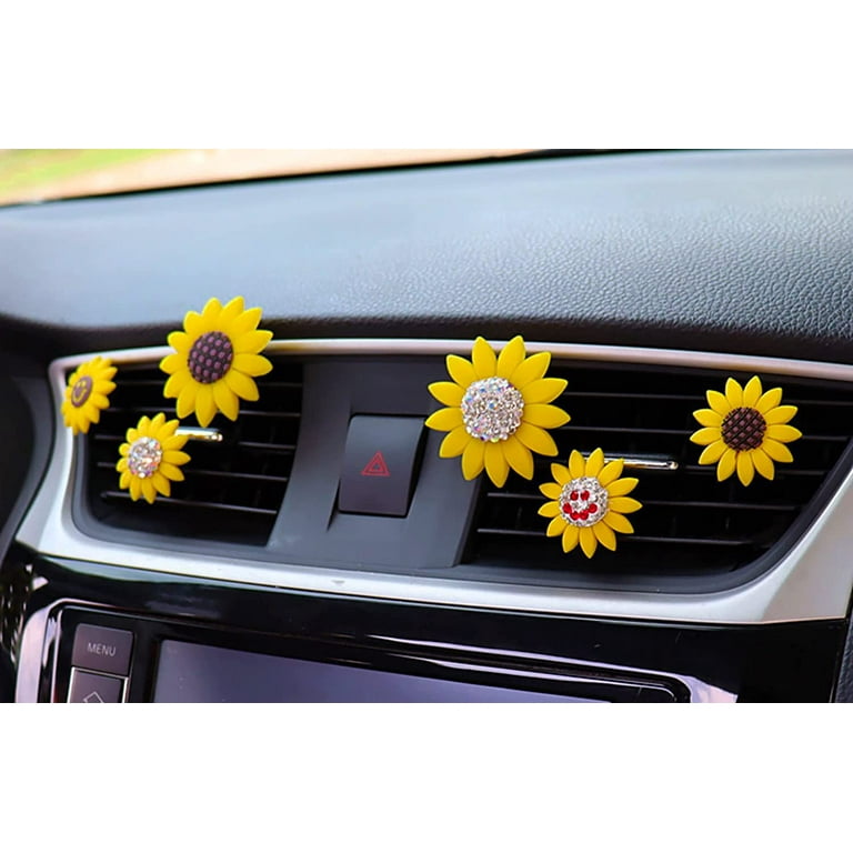 2 Pieces Sunflower Air Vent Clips Sunflower Car Accessories Cute